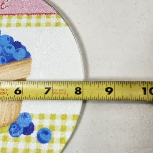 Tempered Glass Trivet Fruit Design Sweet Blueberries 8" Round - Thumbnail 4