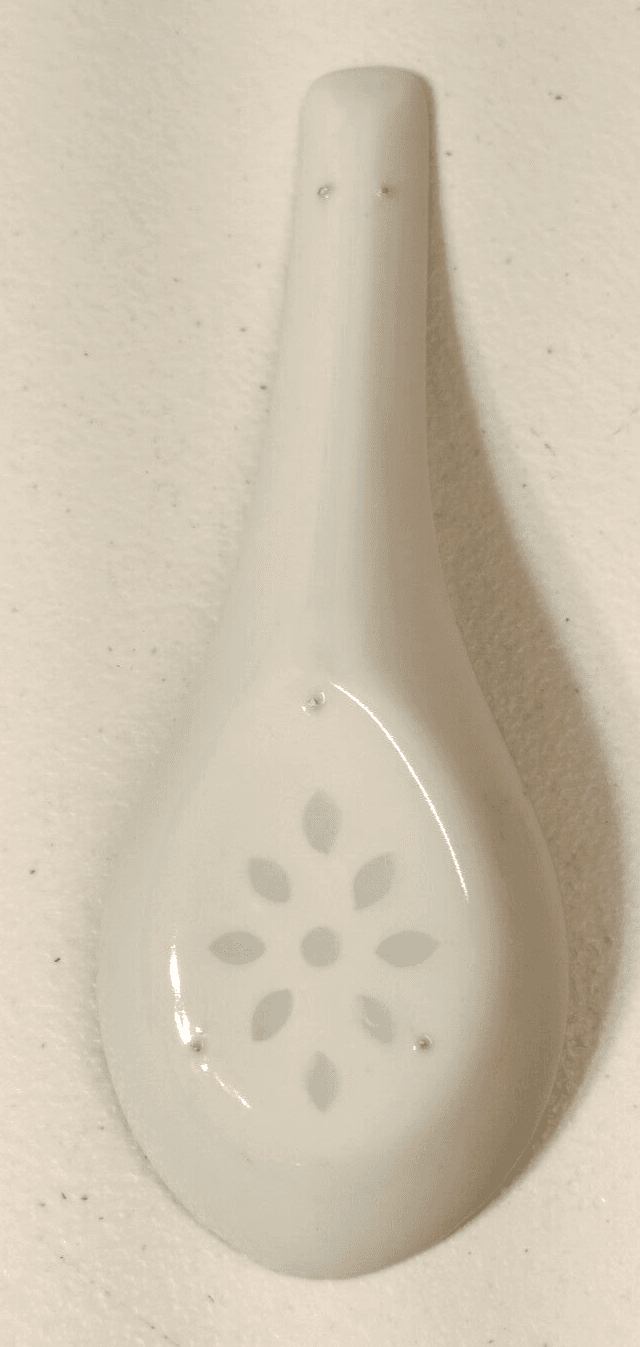 Miso Shiru Soup Spoon Hand Painted Floral Flowers Made In Hong Kong - Thumbnail 4