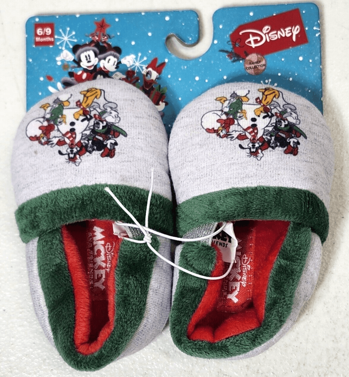 Disney Mickey Mouse Cartoon Baby Slippers Size 6-9 Months Colorful NEW - Thumbnail 2