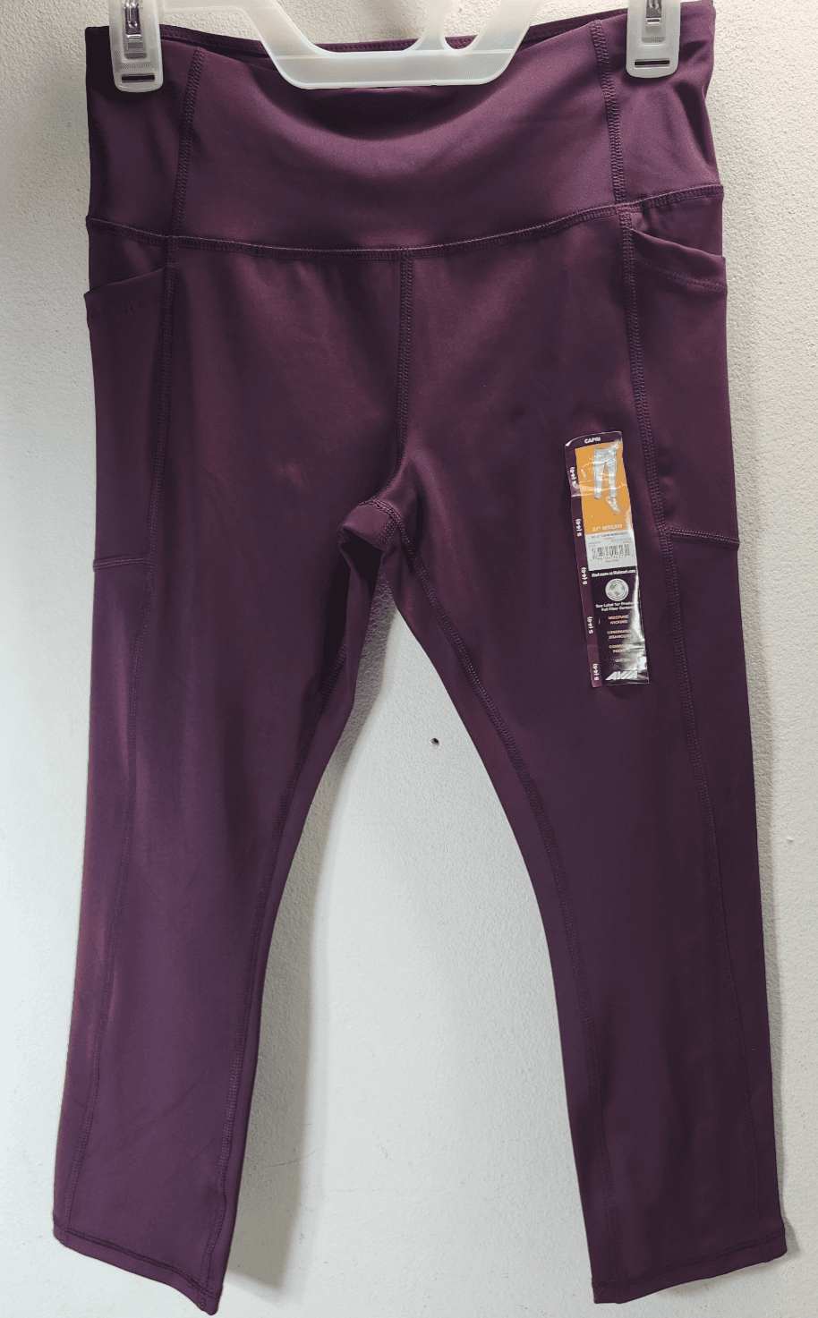 Avia Capri Leggings Womens Size Small Purple Elastic Waist Pull On Pockets NEW - Thumbnail 5