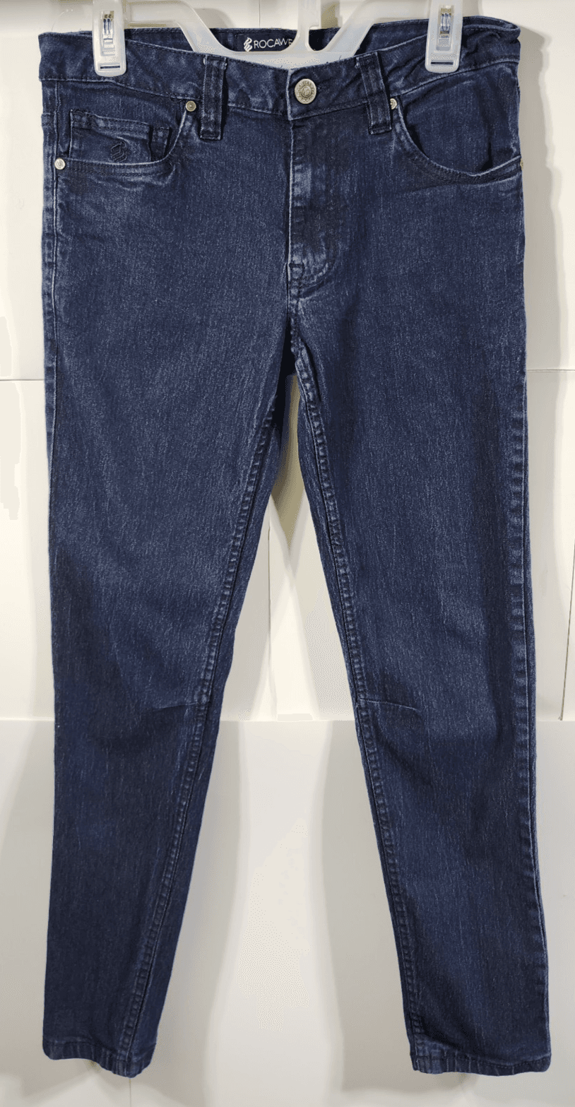 Vtg Y2K Rocawear Jeans Tapered Leg Size 30 X 30 Embroidered Pockets Blue Denim - Thumbnail 5