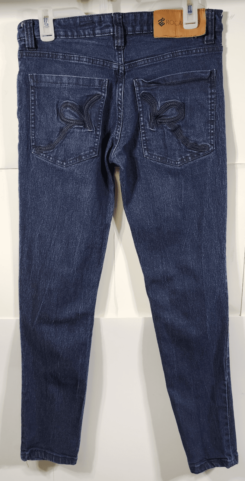 Vtg Y2K Rocawear Jeans Tapered Leg Size 30 X 30 Embroidered Pockets Blue Denim - Thumbnail 6