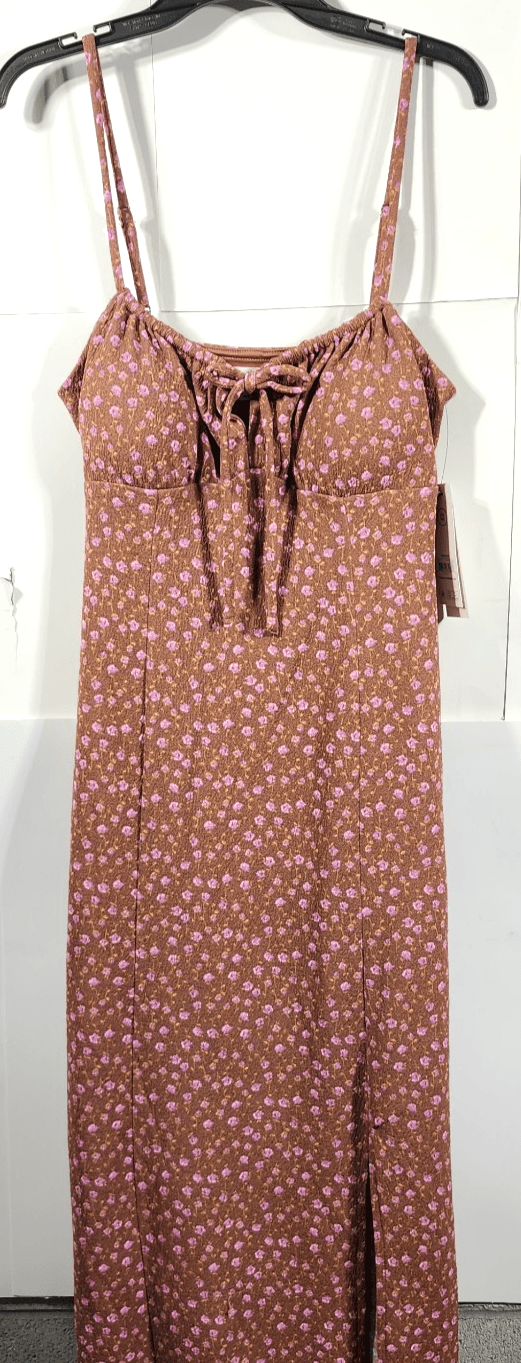 No Boundaries Womens Maxi Bodycon Dress Size XXS Pink Floral Design NEW - Thumbnail 6