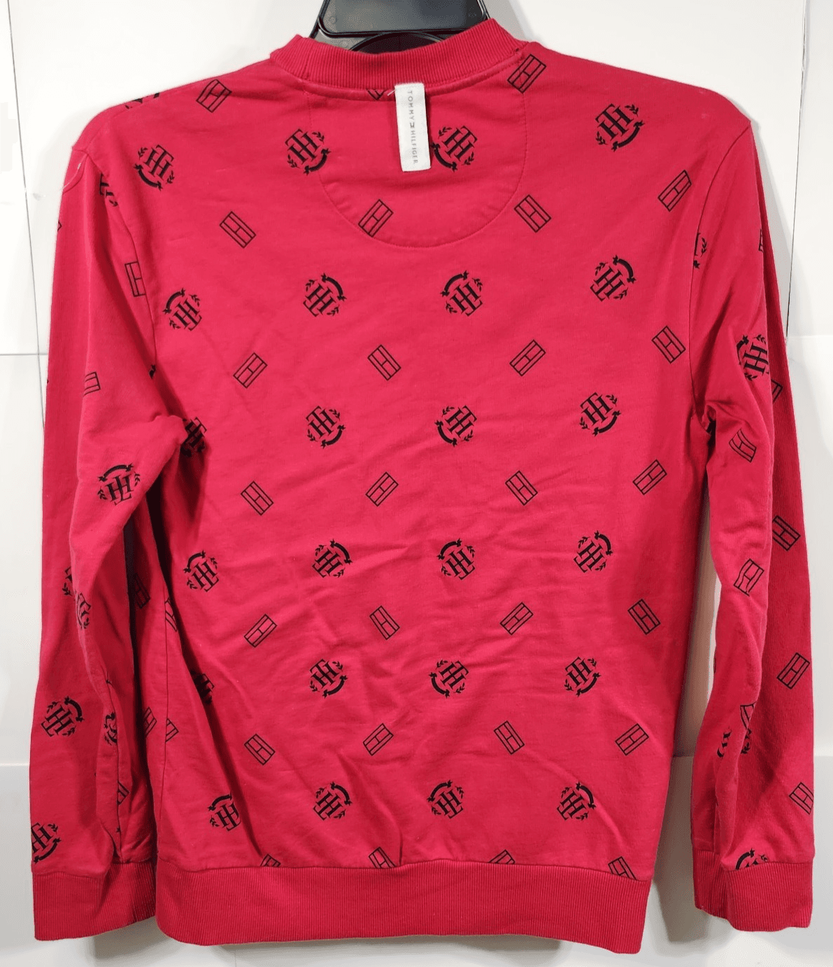 Tommy Hilfiger Mens Red Long Sleeve Crew Neck Pullover Sweatshirt Size Small - Thumbnail 4