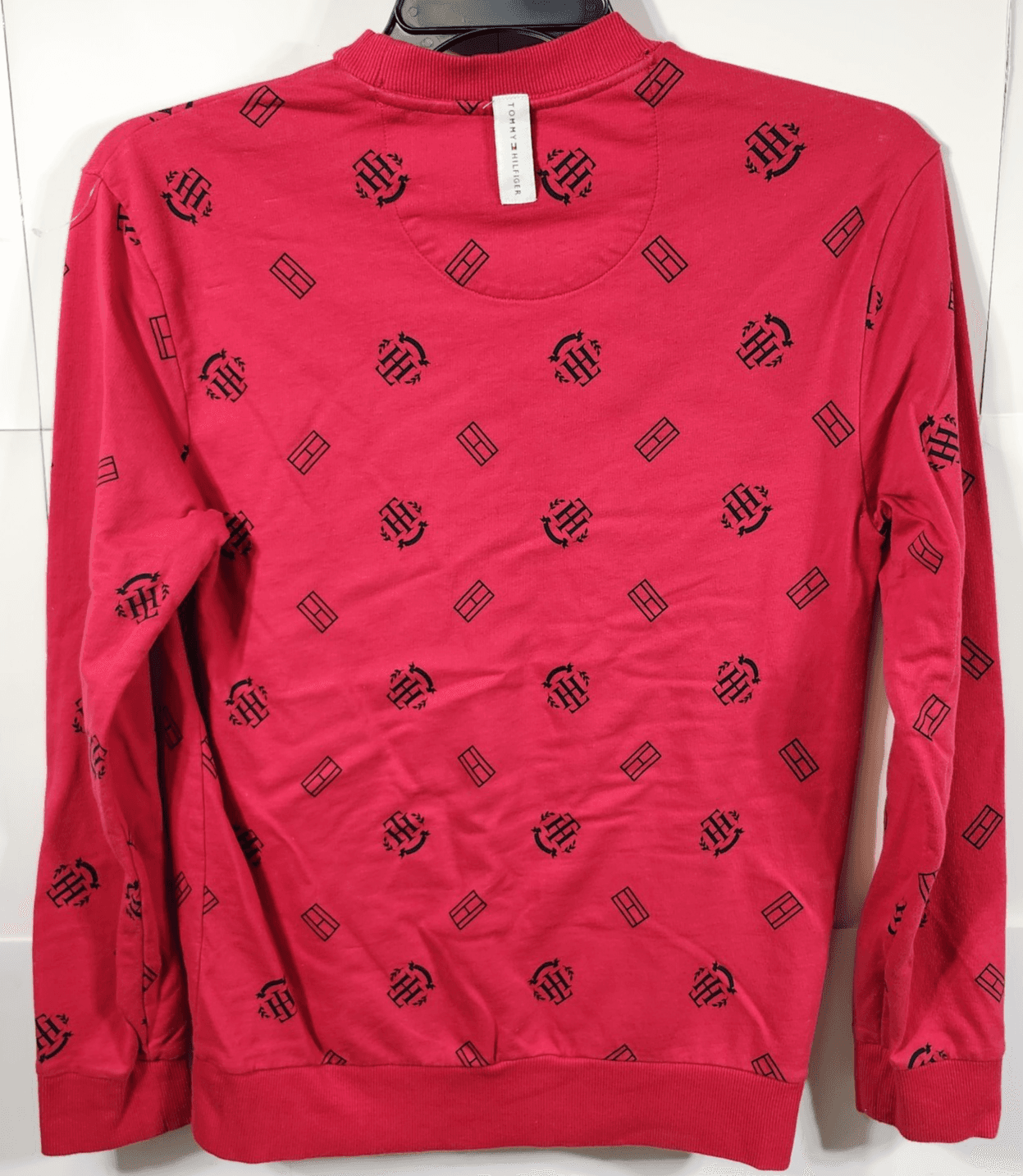 Tommy Hilfiger Mens Red Long Sleeve Crew Neck Pullover Sweatshirt Size Small - Thumbnail 6