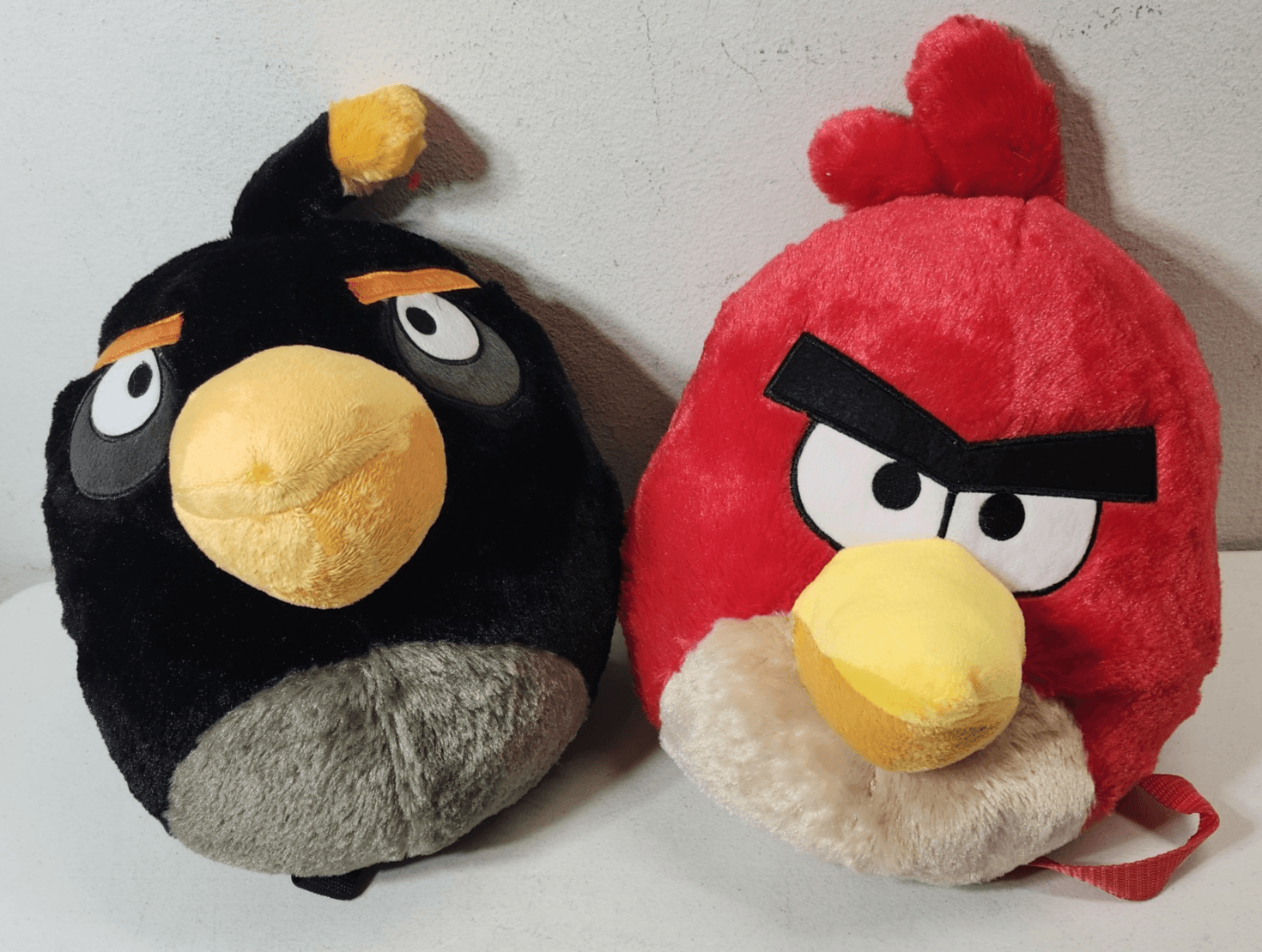 Angry Birds 15" Soft Plush Backpacks Red And Black Kids Bookbags NEW - Thumbnail 2