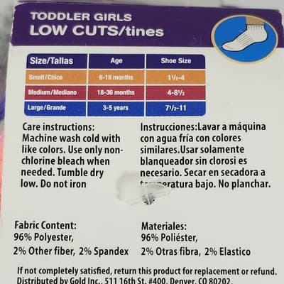 Fruit Of The Loom Toddler Low Cuts Girls Socks 7-Pack Size Large 7.5-11 NEW - Thumbnail 6