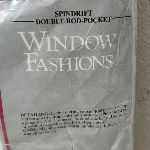 Sears Double Rod Panel # 941 Winter White 21” W X 72”L Curtain - Thumbnail 6