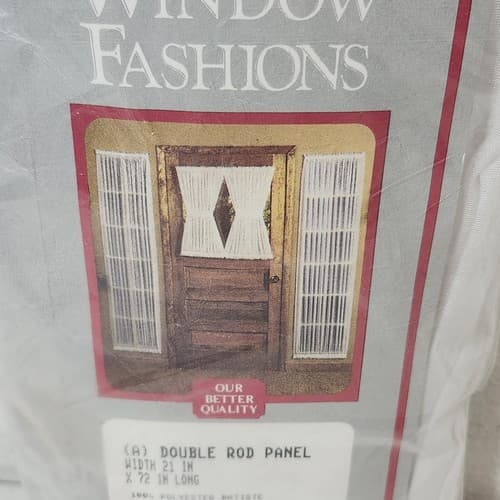 Sears Double Rod Panel # 941 Winter White 21” W X 72”L Curtain - Thumbnail 3