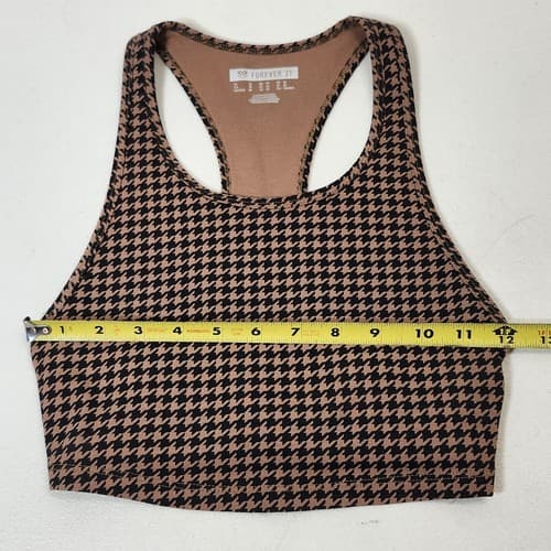 Forever 21 Womens XS Cropped Tank Top Shirt Black Brown - Thumbnail 2