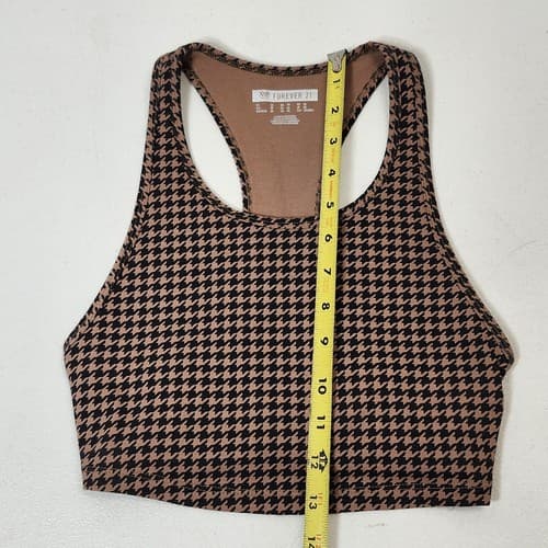 Forever 21 Womens XS Cropped Tank Top Shirt Black Brown - Thumbnail 3