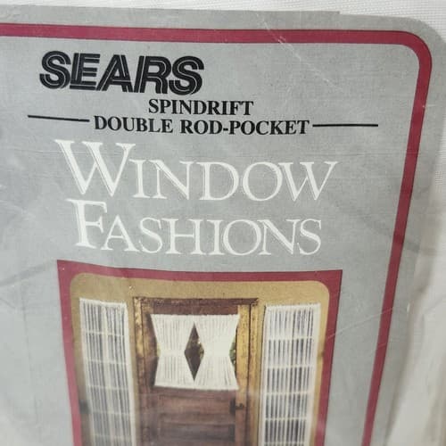 Sears Double Rod Panel # 941 Winter White 21” W X 72”L Curtain - Thumbnail 2