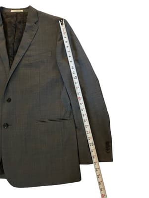 48 Long Modern Slim Fit Joseph Abboud 120’s Gray Men’s Sports Coat Blazer Jacket - Thumbnail 3
