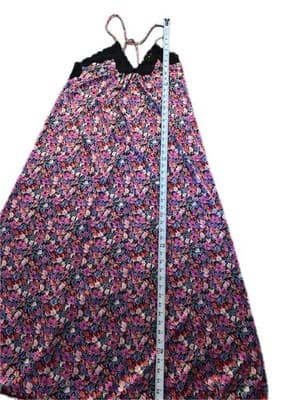 Vintage Nightgown VANITY FAIR Pink & Black Criss Cross Back Sexy Lingerie - Thumbnail 11