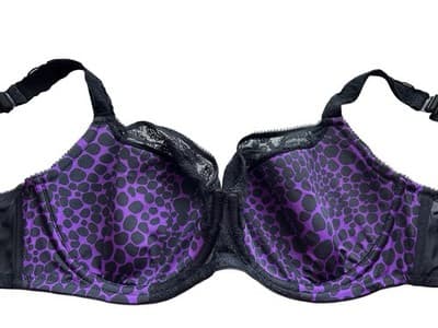 40DDD Cacique Bra Lingerie Purple & Black Volup Pinup - Thumbnail 2