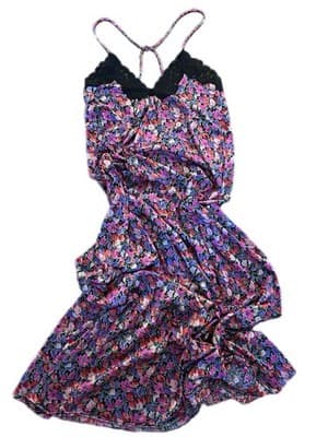 Vintage Nightgown VANITY FAIR Pink & Black Criss Cross Back Sexy Lingerie - Thumbnail 10
