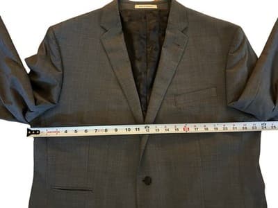 48 Long Modern Slim Fit Joseph Abboud 120’s Gray Men’s Sports Coat Blazer Jacket - Thumbnail 5