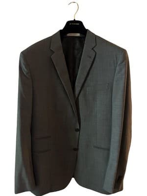 48 Long Modern Slim Fit Joseph Abboud 120’s Gray Men’s Sports Coat Blazer Jacket - Thumbnail 10