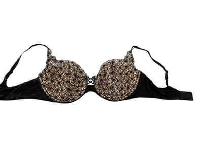 STUNNING 42C Black Scalloped Lace Vassarette Bra Lingerie Embroidered Vintage - Thumbnail 3