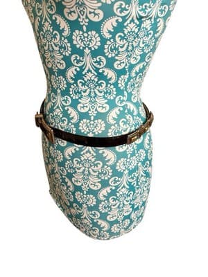 Brighton Black Skinny Belt Leather Gold Silver Concho Western Boho Country Farm - Thumbnail 2