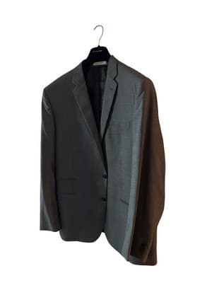 48 Long Modern Slim Fit Joseph Abboud 120’s Gray Men’s Sports Coat Blazer Jacket - Thumbnail 9