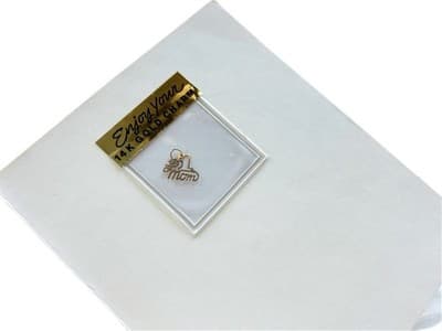 MOTHERS DAY 1980’s New 14kt Solid Real Gold Number 1 MOM CHARM Pendant Necklace - Thumbnail 3