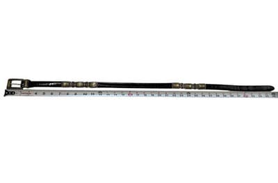Brighton Black Skinny Belt Leather Gold Silver Concho Western Boho Country Farm - Thumbnail 7