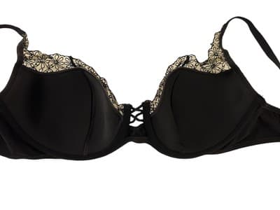STUNNING 42C Black Scalloped Lace Vassarette Bra Lingerie Embroidered Vintage - Thumbnail 4