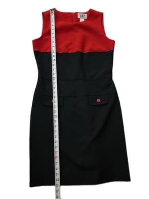 Vintage Y2K Red & Black Suit Dress Jacket Mod Set Modern Color Block Minimalist - Thumbnail 13