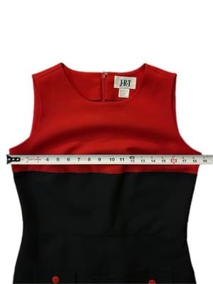 Vintage Y2K Red & Black Suit Dress Jacket Mod Set Modern Color Block Minimalist - Thumbnail 14