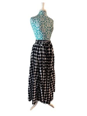 Vintage Huge Sweep Long Maxi Skirt Rockabilly Full Skirt Cotton Polka Dot Retro - Thumbnail 3