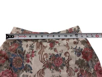 Vintage 1980’s Pleated Skirt Rose Cream Baroque Floral Revival Academia 9/10 - Thumbnail 14