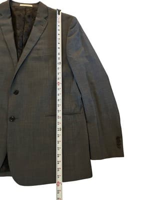 48 Long Modern Slim Fit Joseph Abboud 120’s Gray Men’s Sports Coat Blazer Jacket - Thumbnail 6