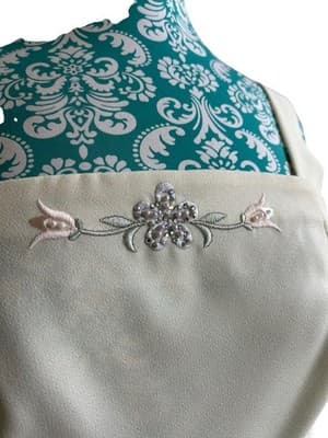 Vintage Womens Skirt Suit Pearl & Sequin Camisole Tank Top Embroidered Pink Aqua - Thumbnail 14