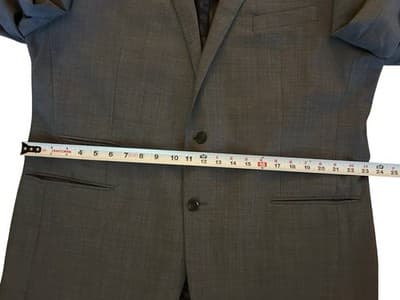 48 Long Modern Slim Fit Joseph Abboud 120’s Gray Men’s Sports Coat Blazer Jacket - Thumbnail 4
