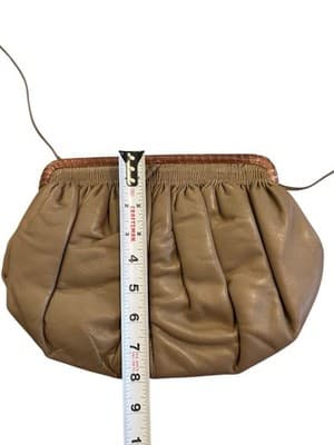 GORGEOUS Vintage Genuine Snakeskin Leather Crossbody Purse Handbag Slouchy Pouch - Thumbnail 11