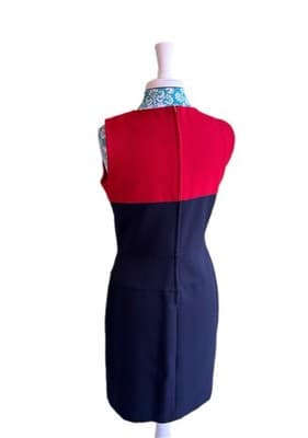 Vintage Y2K Red & Black Suit Dress Jacket Mod Set Modern Color Block Minimalist - Thumbnail 5