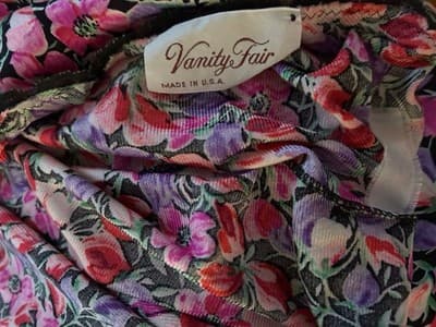 Vintage Nightgown VANITY FAIR Pink & Black Criss Cross Back Sexy Lingerie - Thumbnail 13