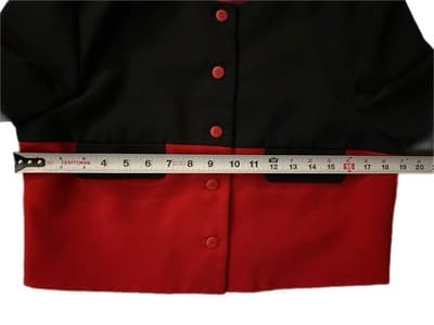 Vintage Y2K Red & Black Suit Dress Jacket Mod Set Modern Color Block Minimalist - Thumbnail 10