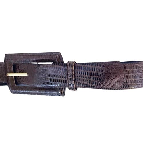 Vintage Brown Belt Genuine Leather Textured Elegant Old Money Fall Winter 1990’s - Thumbnail 3