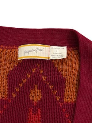 Vintage 1990’s Southwestern 100% Cotton Cardigan Sweater Navajo Grunge Boho. - Thumbnail 6