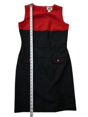 Vintage Y2K Red & Black Suit Dress Jacket Mod Set Modern Color Block Minimalist - Thumbnail 12