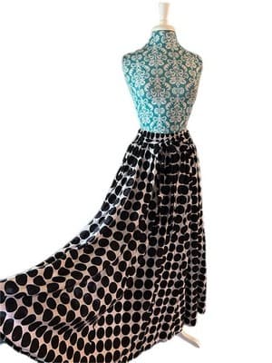 Vintage Huge Sweep Long Maxi Skirt Rockabilly Full Skirt Cotton Polka Dot Retro - Thumbnail 2