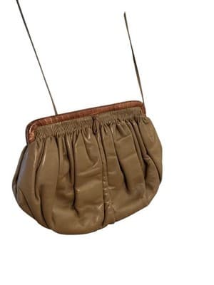 GORGEOUS Vintage Genuine Snakeskin Leather Crossbody Purse Handbag Slouchy Pouch - Thumbnail 2