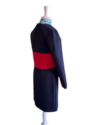 Vintage Y2K Red & Black Suit Dress Jacket Mod Set Modern Color Block Minimalist - Thumbnail 7