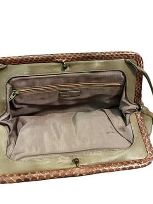 GORGEOUS Vintage Genuine Snakeskin Leather Crossbody Purse Handbag Slouchy Pouch - Thumbnail 8