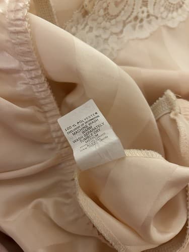 Vintage Cream Tone On Tone Shiny Stripe Slippery Half Slip Skirt Waist 30-32 L - Thumbnail 17