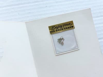 MOTHERS DAY 1980’s New 14kt Solid Real Gold Number 1 MOM CHARM Pendant Necklace - Thumbnail 7