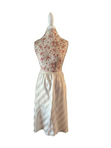 Vintage Cream Tone On Tone Shiny Stripe Slippery Half Slip Skirt Waist 30-32 L - Thumbnail 13