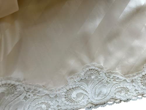 Vintage Cream Tone On Tone Shiny Stripe Slippery Half Slip Skirt Waist 30-32 L - Thumbnail 3